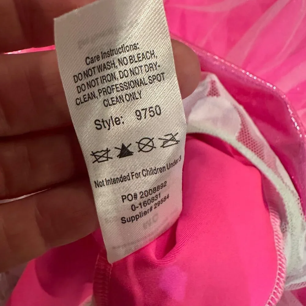 WEISSMAN MEDIUM CHILD PINK AND WHITE COMPETITION DANCE COSTUME TAP JAZZ HIP HOP